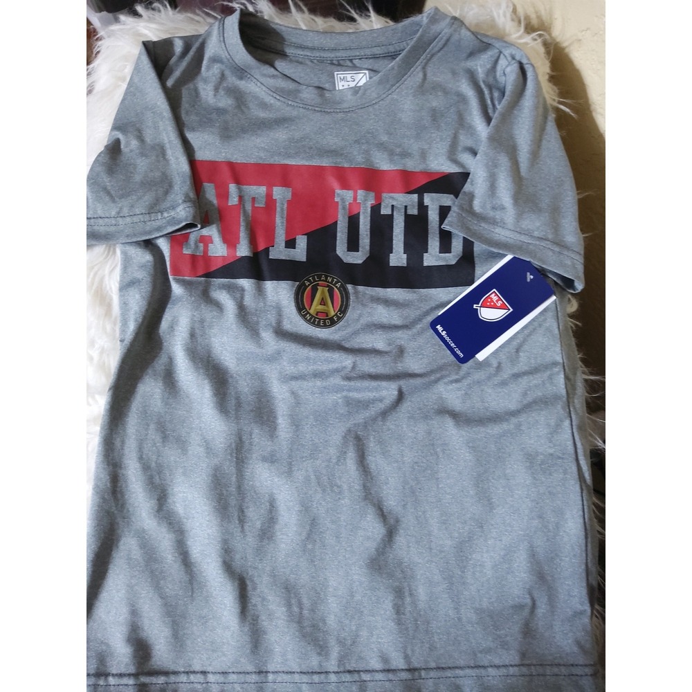 MLS Atlanta United FC Youth T-Shirt Heather Gray ATL UTD Soccer Tee Size M 8/10